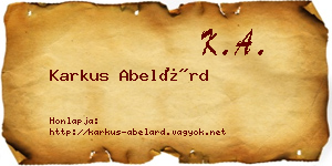 Karkus Abelárd névjegykártya